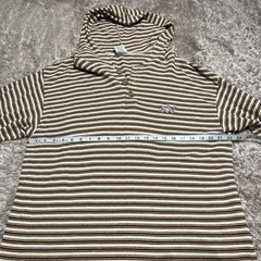 Vintage Jnco Shirt Mens 2 Beige Stripe Henley Hoodie Embroidered Made In USA 90s