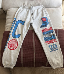 Chinatown Market CUNY City Tech Gray Graphic Jogger Sweatpants Drawstring Cuffs