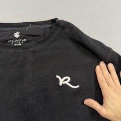 Rocawear Shirt Mens Big 4X Black Long Sleeve Thermal Waffle Knit Logo Tall
