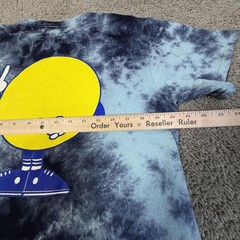 ALAB Shirt Mens L Blue Smiley Face Tie Dye Graphic Crew Neck Cotton Tagless