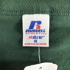 Vintage Russell Athletic Mens Medium Dark Green Short Sleeve Henley NuBlend