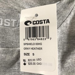 Costa Shirt Mens Small Gray Heather Del Mar Born On The Water SPSHIELD 00HG