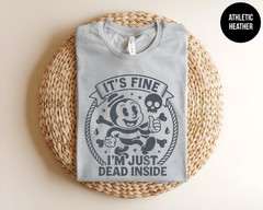 Retro Cartoon T Shirt Sarcastic Graphic Tee Its Fine Im Just Dead Inside Vintage