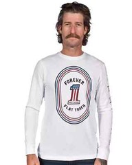 HARLEY-DAVIDSON FOREVER FLAT TRACK MEN’S SMALL WHITE LONG SLEEVE SHIRT, NEW!