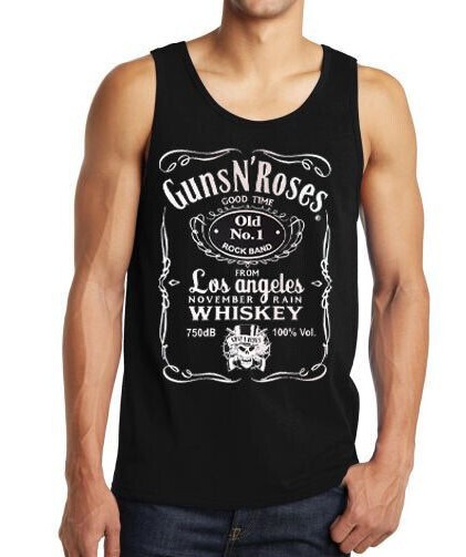 GUNS `N ROSES WHISKEY Rock Band Black Tank Top Men’s Sizes