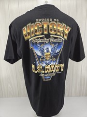 US Navy Men’s XL Black Graphic T-shirt Onward to Victory 7.62 Designs
