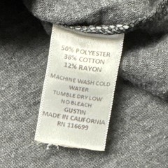 Gustin Henley Shirt Mens Large Gray Long Sleeve Button USA Made Cotton Rayon
