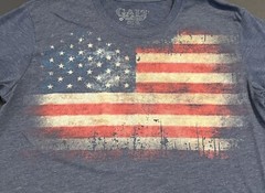 Men’s GALT Red White Blue Patriotic Flag Short Sleeve Athleisure Tshirt Size Med