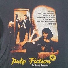 Vintage Pulp Fiction Shirt Men Medium Black Y2K Poster Print Y2K 2000s Very Rare
