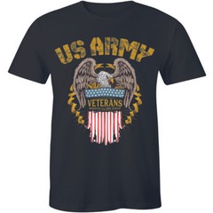 US ARMY VETERAN Shirt Military Proud To Have Served Eagle Flag Men’s T-shirt Tee