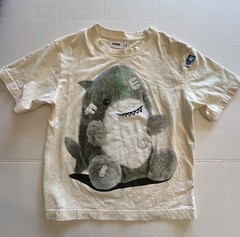 Fide Unisex Sz Small Baby Shark T-shirt Graphic Tee Cotton Ivory Tiedye Babycore