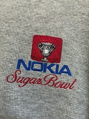 SAMPLE Vintage Gear For Sports Nokia Sugar Bowl Waffle Knit Henley Shirt