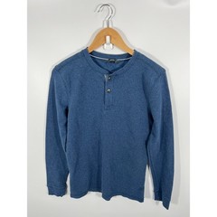 Members Mark Mens Long Sleeve Waffle Knit Henley S Blue Thermal Layers