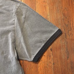 Vintage Microsoft Windows Mobile Computer Tech Faded Gray Black Ringer T-shirt L