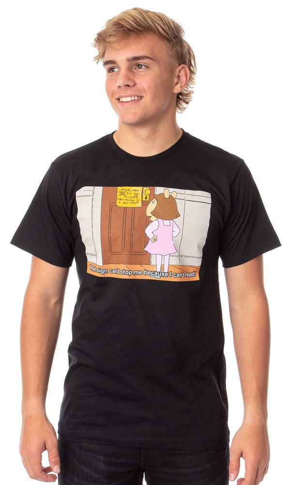Arthur Mens’ D.W. Can’t Read Meme Graphic T-Shirt