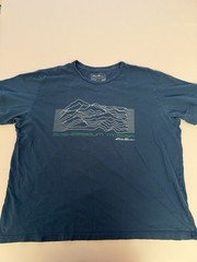 Eddie Bauer Men’s XL Blue Graphic T-Shirt Cotton Short Sleeve
