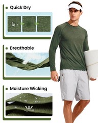 7 Pack Long Sleeve Shirts for Men – Quick Dry Moisture Wicking UPF 50+ Sun Pr…