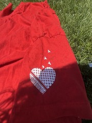 Wear The Peace Unisex Adult Heavy Tee Red Palestine *flaw
