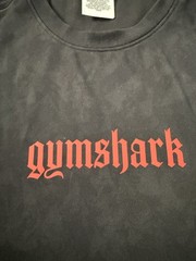 Gymshark Men’s Grunge Seamless T-Shirt Black Red Spell Out Logo Gym Tee Size L