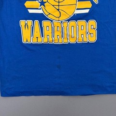 Vintage 80s Goldenstate Warriors Shirt Blue Single Stitch Polycotton Size Medium