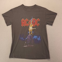 ACDC Band Crew Neck Short Sleeve Graphic T Shirt Mens Size Small S Gray