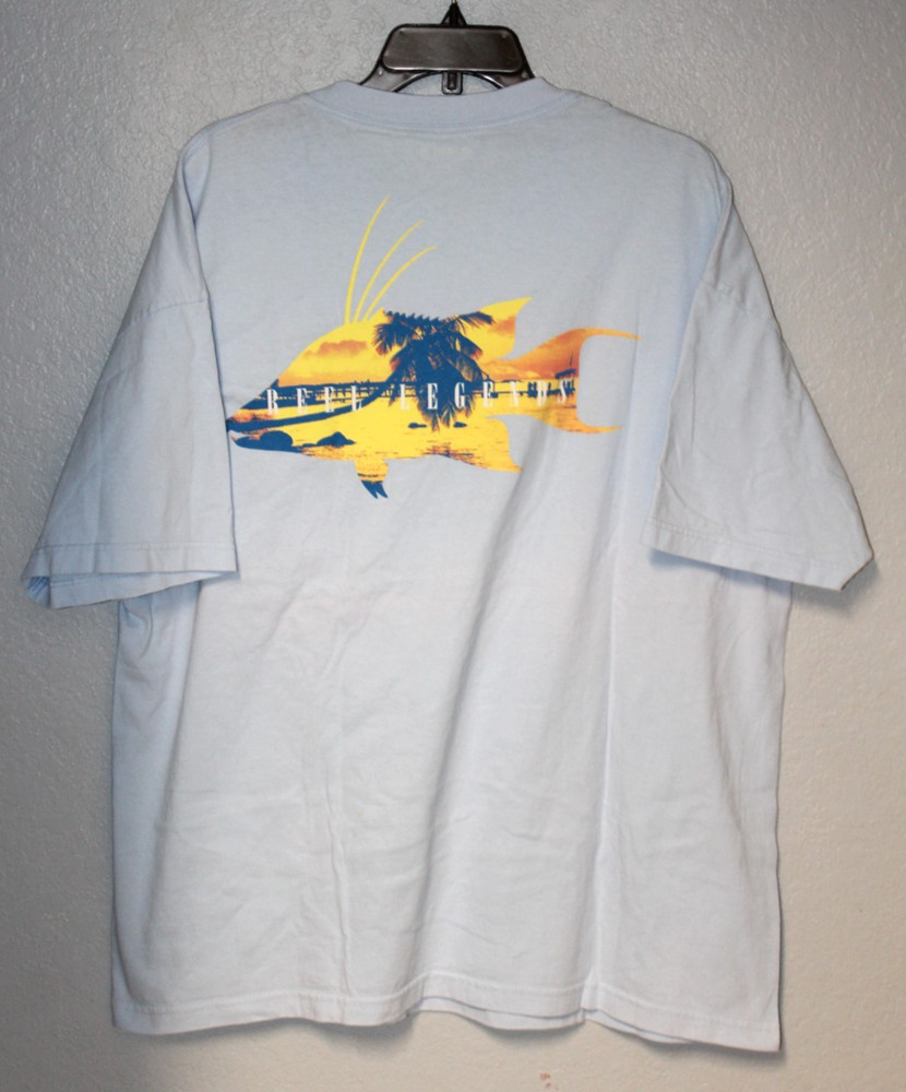 Reel Legends T-SHIRT Mens Size 2XL Blue Short Sleeve HOGFISH