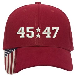 Trump Only 45/47 Embroidered One Size Fits Most Hat with US Flag on bill