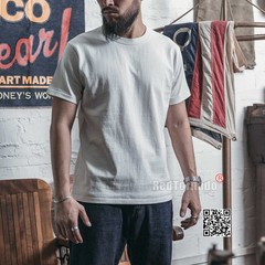 BRONSON Vintage Loopwheel Tubular Athletic T-Shirt Men Basic Tee 100% Cotton t