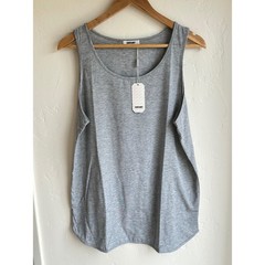 Mens Gray Muscle Tank Top Size Medium Lightweight Scoop Neck Gym Shirt Beach