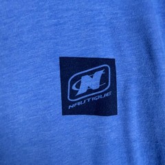 Nautique Shirt Mens 2XL Blue Surfing Riding Skiing Boat Graphic Tee Back Print