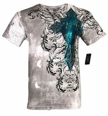 Xtreme Couture by Affliction Men’s T-Shirt BASTILE MASS White Biker S-5XL