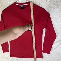 Polo Ralph Lauren Thermal Shirt Mens XL Red Waffle Knit Long Sleeve White Pony