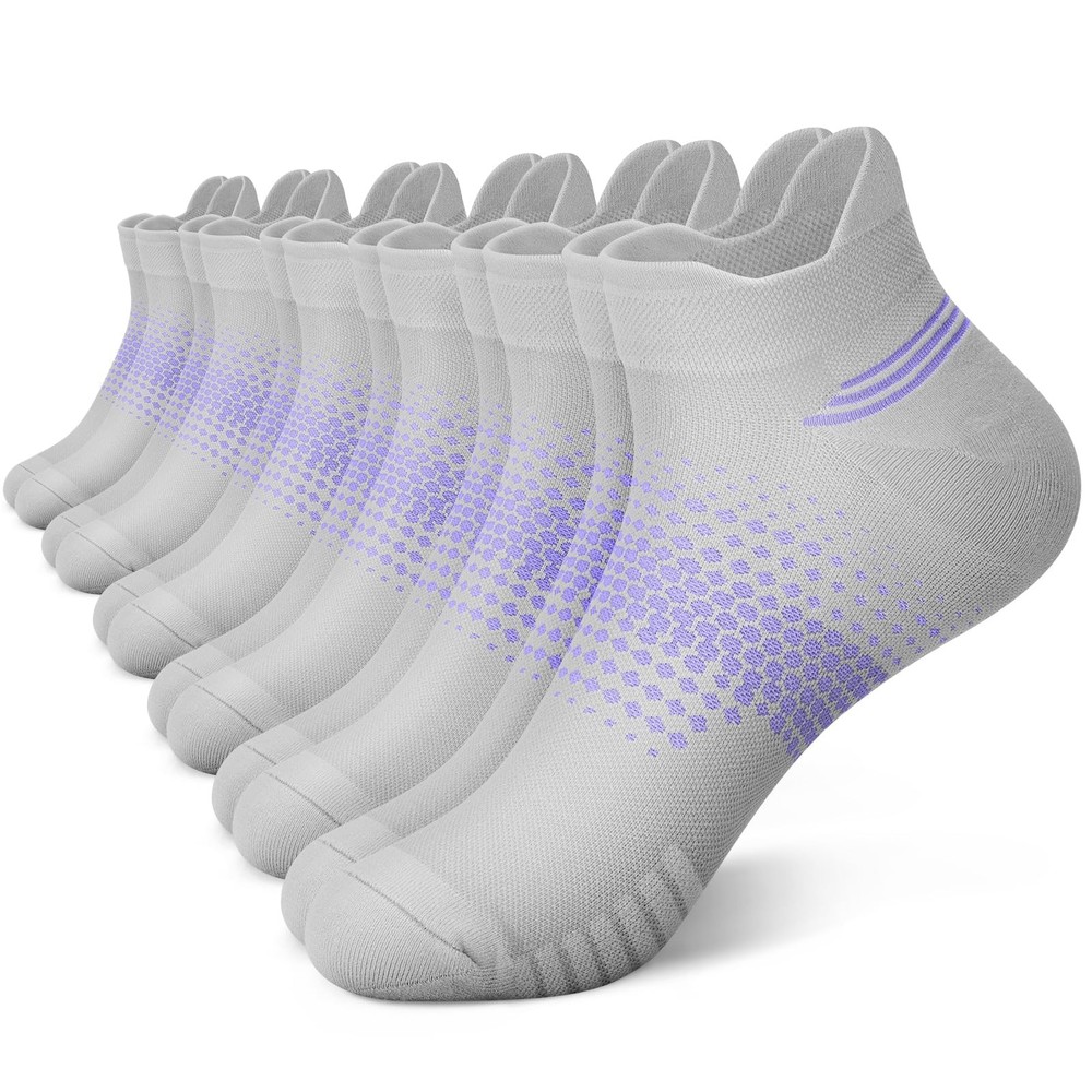 6 Pairs Ankle Compression Socks For Women Running With Heel Tab Cushioned