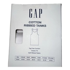 GAP Men’s Cotton Ribbed Tank Tops 3 Pack White Small Undershirt Classic Fit