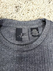 Vintage 90s J Ferrar T-Shirt Mens Large Gray Ribbed Knit Boxy Streetwear