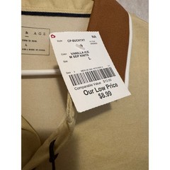 Day & Age Shirt Men’s Knit Polo Shirt Brown Collar Short Sleeve Beige Large NWT