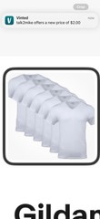 Gildan Men’s V-Neck T-Shirts, Multipack, Style G1103, X-Large, White 6-pack NIP