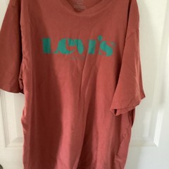 Levi’s Relaxed Fit Logo Graphic Crew Neck T-Shirt Mens Red/Green Sz S