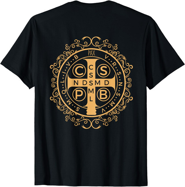 NEW LIMITED Saint Benedict Medal Catholic Print T-Shirt