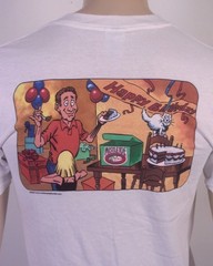 vintage 00s Y2K Mistletoe Belt Buckle Company T-Shirt Blowjob Crude Head 2005 S