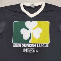 New York Las Vegas Shirt Mens Medium Black Ringer Nine Fiene Irishmen Pub League
