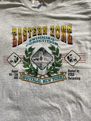 Vtg Swimming Competition T Shirt Eastern zone Buffalo NY 90s Y2K 2000 Star Swim