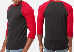 Mens Jersey Soft Baseball Raglan Tee 100% PRESHRUNK Cotton T-Shirt XS-3XL NEW!