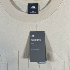New Balance Lindor T Shirt Size XL Beige MT43710 Oversized Cotton Casual NWT