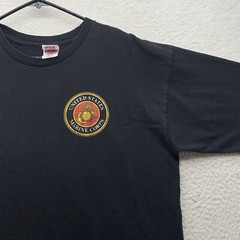 Bayside United States Marine Corps T-Shirt Mens Large L Black USMC Military USA