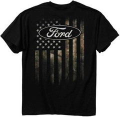 Ford Camouflage Accent Hunting American Flag Cars Trucks Patriotic T Shirt 8960