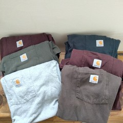 Lot of 6 Carhartt K87 Pocket T-Shirts XL TALL Original Fit Workwear