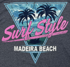 Surf Style Madeira Beach Short Sleeve Blue Souvenir 80s Graphic T-Shirt Men’s M
