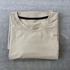 Lululemon T Shirt Men XL Tan Short Sleeve Logo Crew Neck Gym Running Athleisure