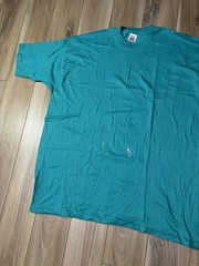 Vintage 90s BVD Blue Green Teal Pocket Shirt Mens 3XL Blank Cotton Short Sleeve